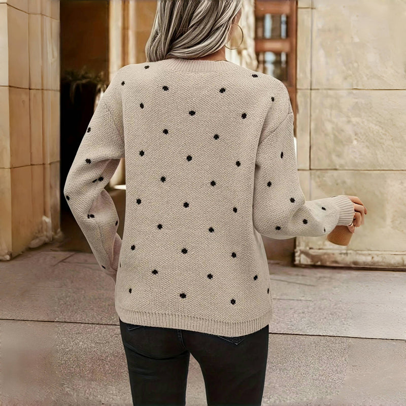Willow | Casual Polka Dot Knit Sweater