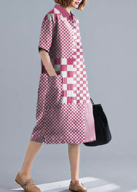 Navy Quilted Cotton Lapel Pocket Dress