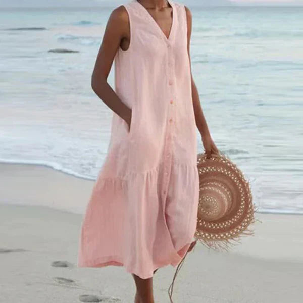 Naya | V-Neck Sleeveless Shirt Dress