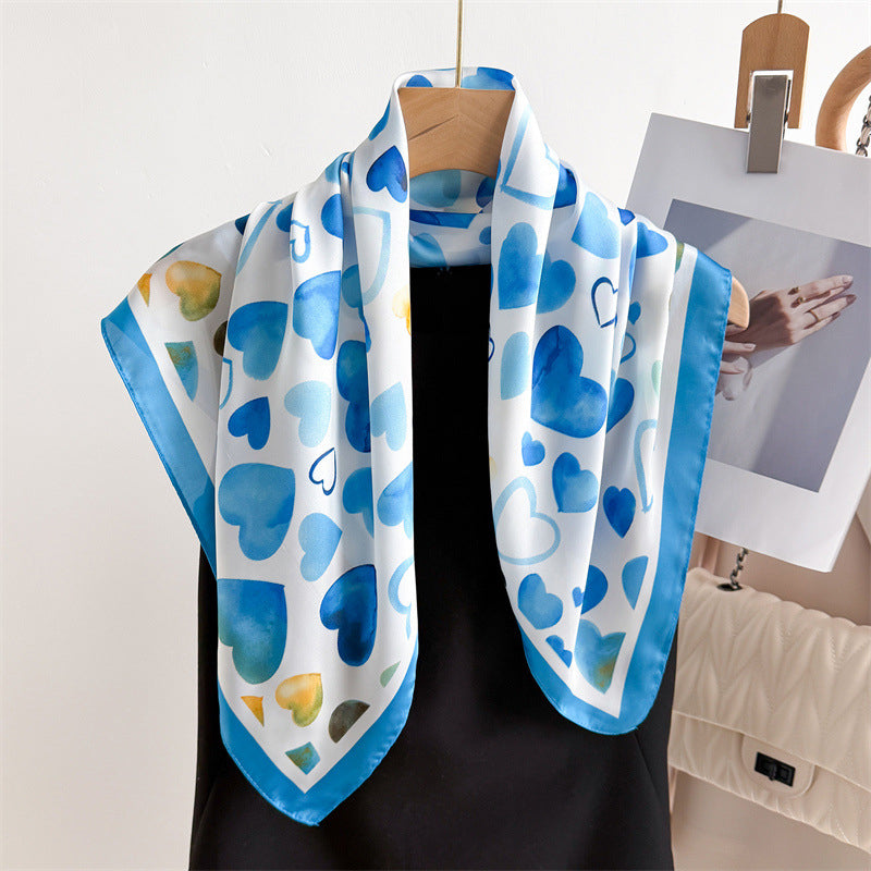 Mia | Casual Heart Print Scarf