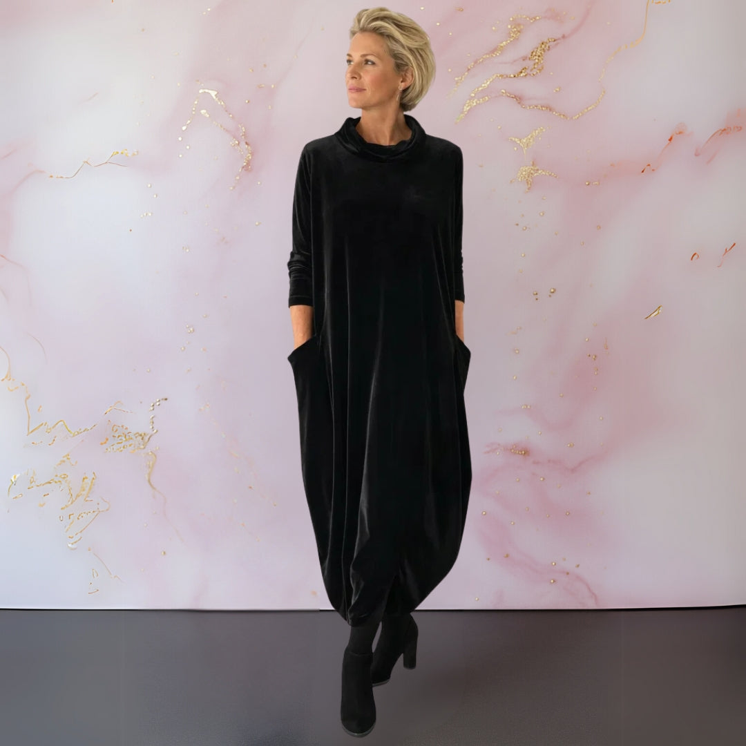 Anja™ | Samtiges elegantes Maxikleid