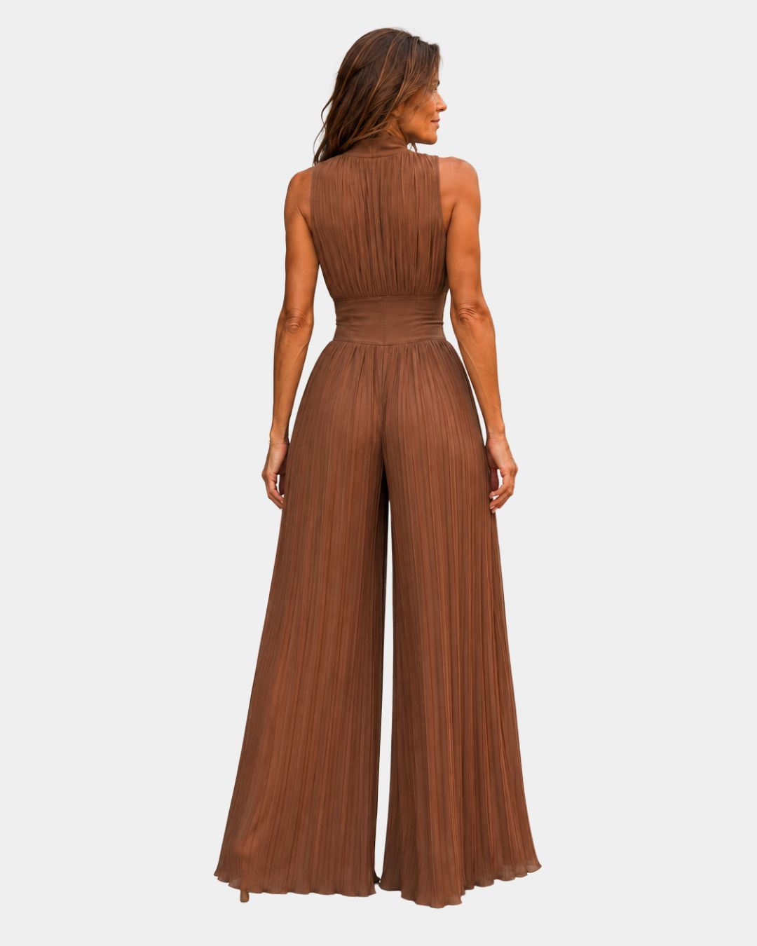 Eloise | Pleated Chiffon Jumpsuit — Jarah Melbourne