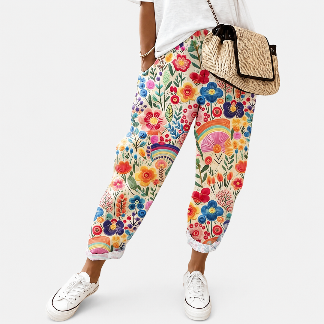 Comfortable Rainbow Garden Pants