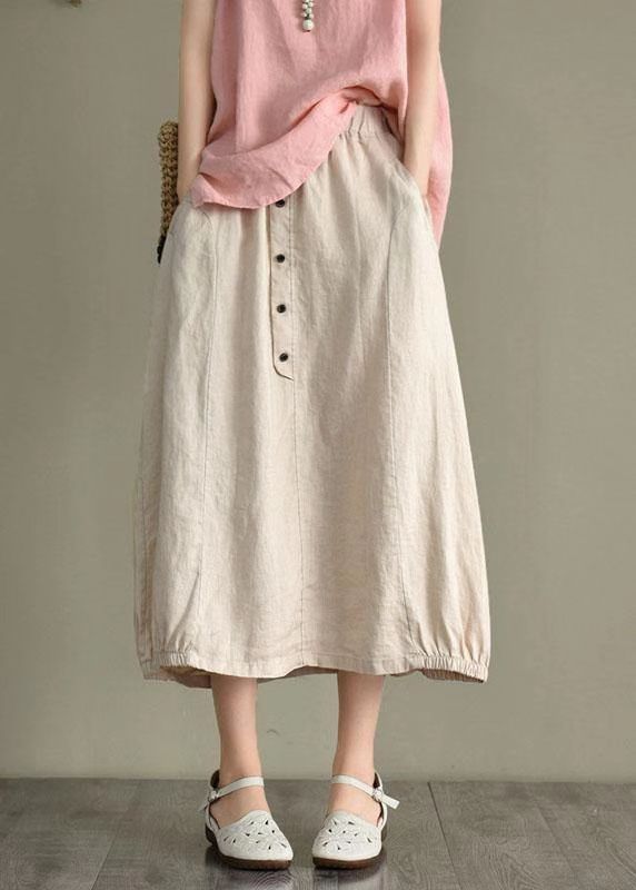 Mulberry Retro Patchwork Linen Skirt