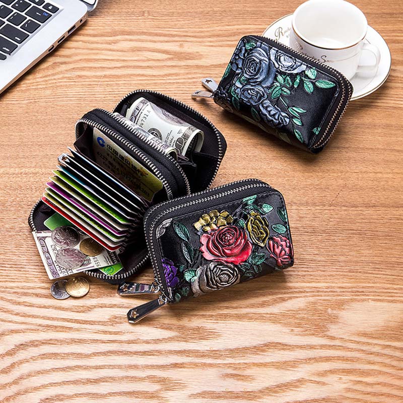 Rosie | Floral Leather Coin Purse — Jarah Melbourne
