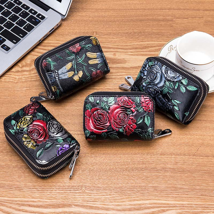 Rosie | Floral Leather Coin Purse — Jarah Melbourne