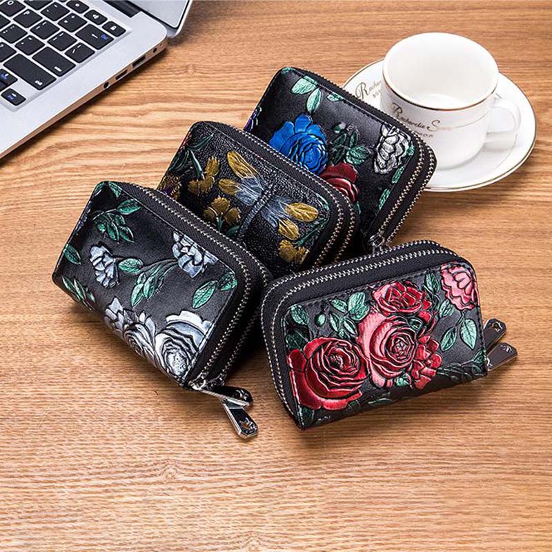 Rosie | Floral Leather Coin Purse — Jarah Melbourne