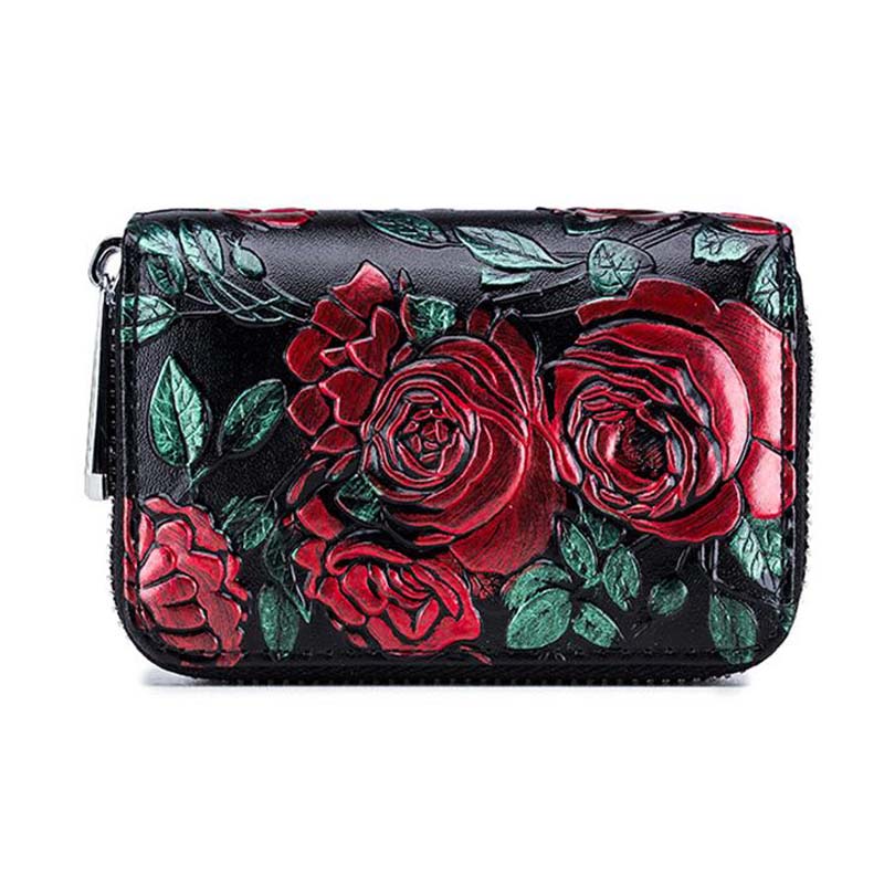 Rosie | Floral Leather Coin Purse — Jarah Melbourne