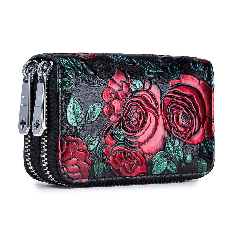 Rosie | Floral Leather Coin Purse — Jarah Melbourne