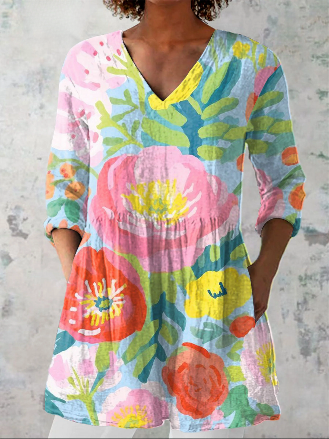 Juliette | Vintage Long V-Neck Shirt