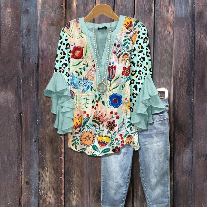 Hazel | Vintage Blouse with Floral Print