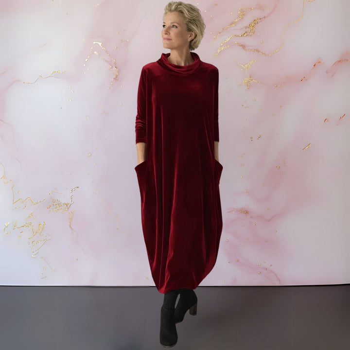 Anja™ | Samtiges elegantes Maxikleid