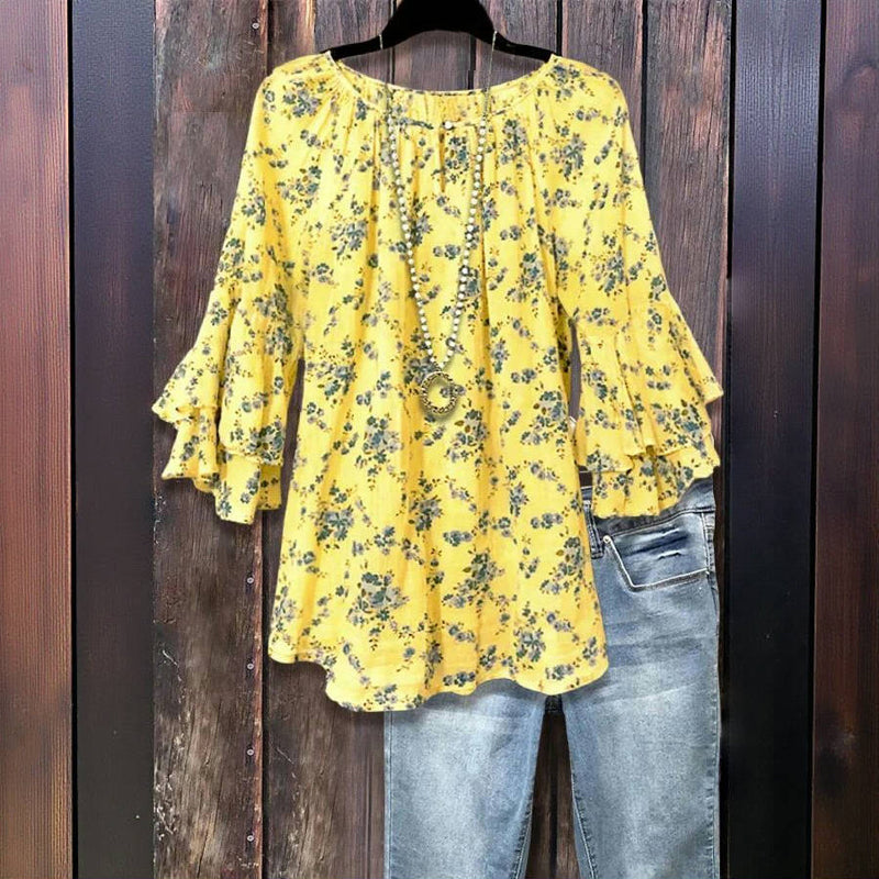 Mia | Vintage Blouse with Floral Print