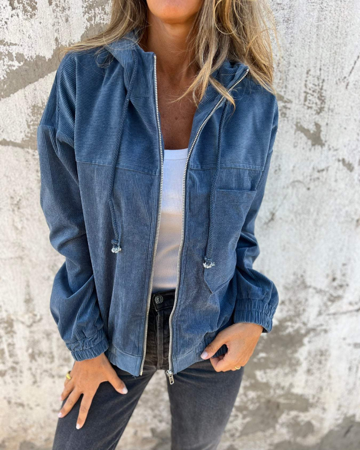 Ella – Corduroy Zip Hooded Jacket — Jarah Melbourne