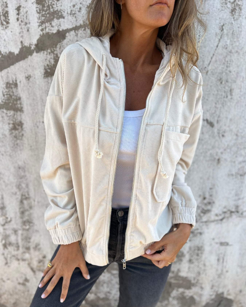 Ella – Corduroy Zip Hooded Jacket — Jarah Melbourne