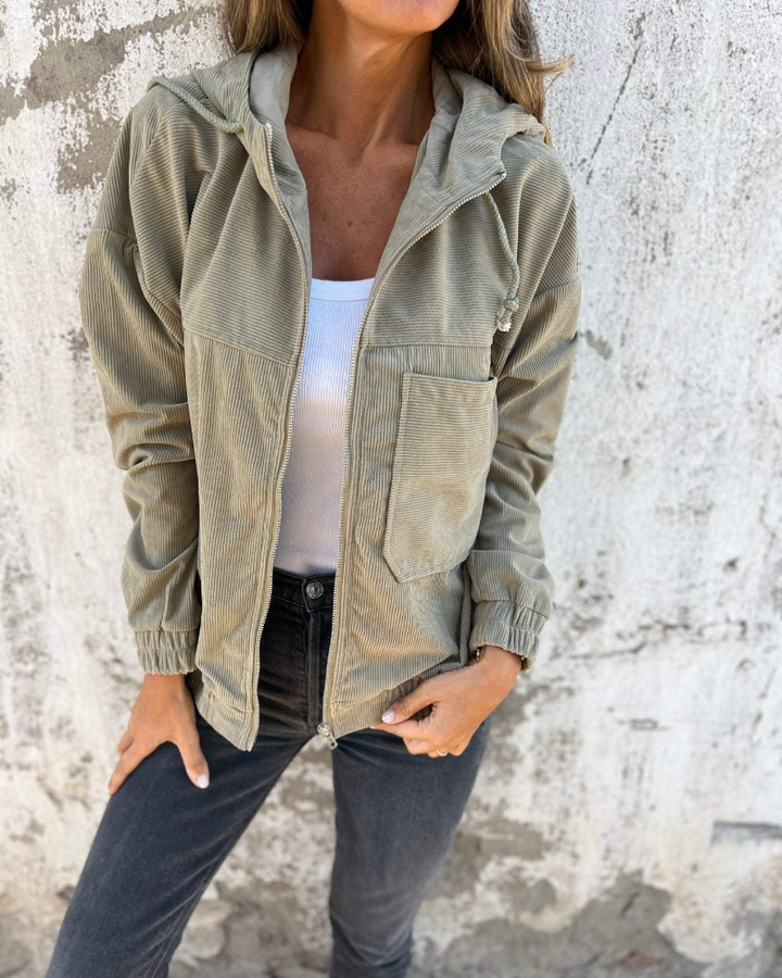 Ella – Corduroy Zip Hooded Jacket — Jarah Melbourne