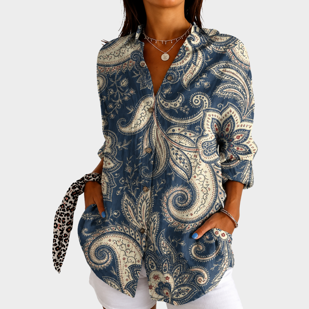 Labelle colourful print blouse — Jarah Melbourne