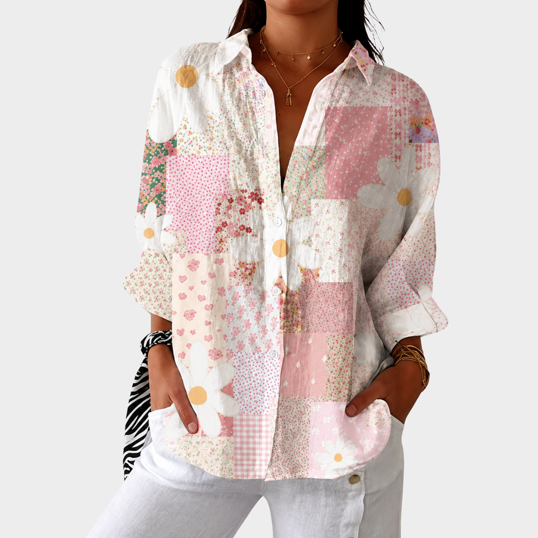 Lottie colourful print blouse — Jarah Melbourne