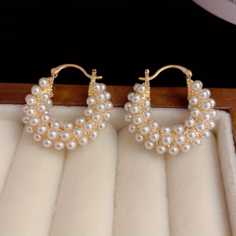 Perpetua | Layered Pearl Hoop Earrings