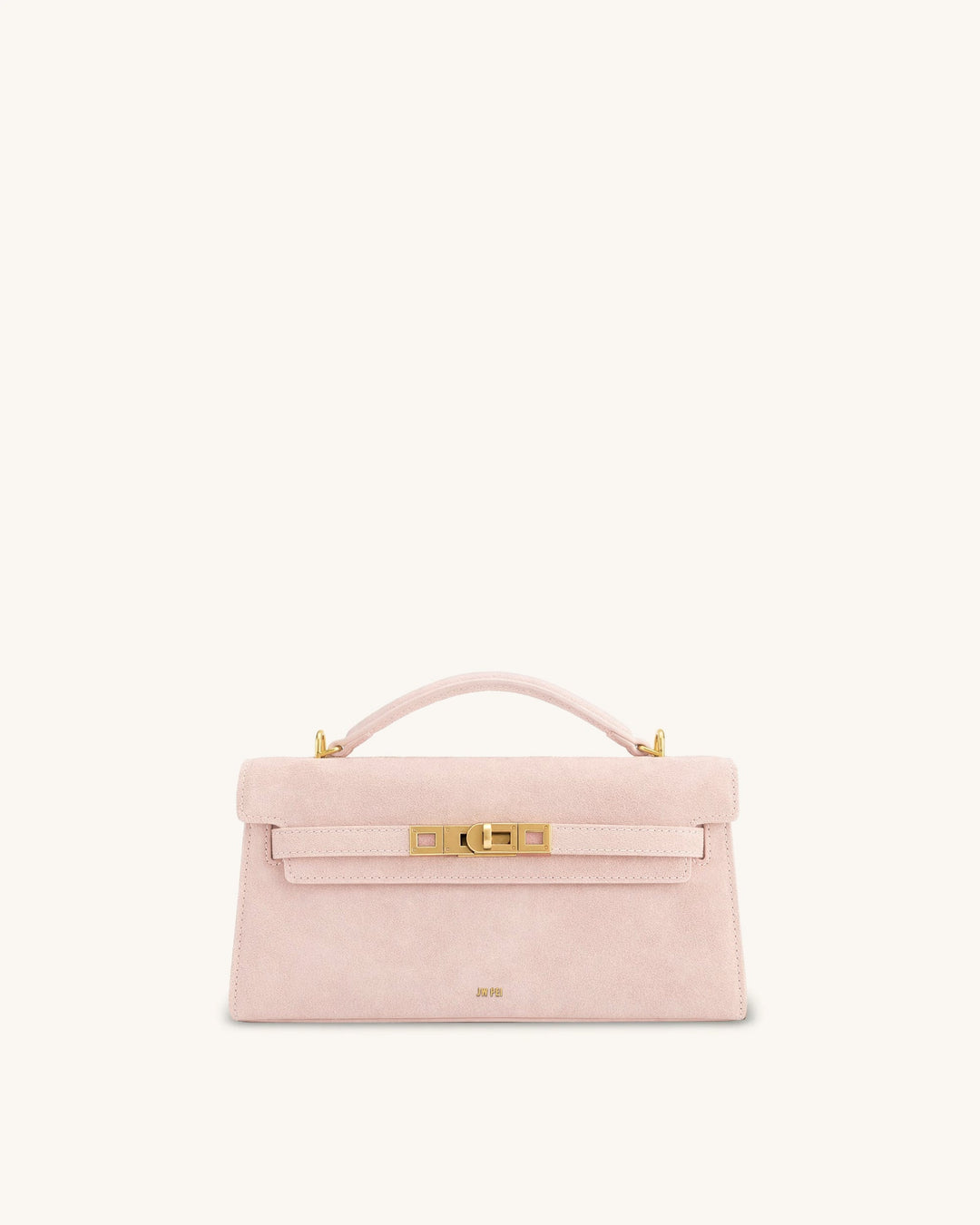 Noor | Pink Faux Suede Top Handle Bag