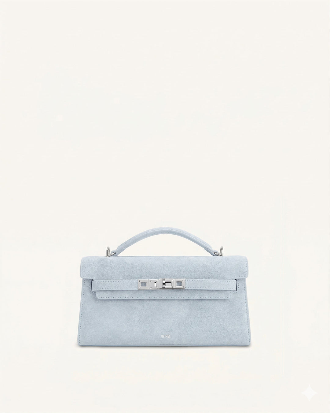 Noor | Blue Faux Suede Top Handle Bag