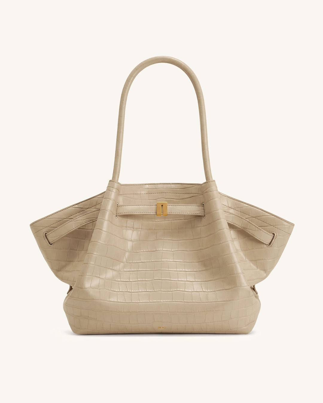 Hana | Elephant Grey Croc Large Tote Bag
