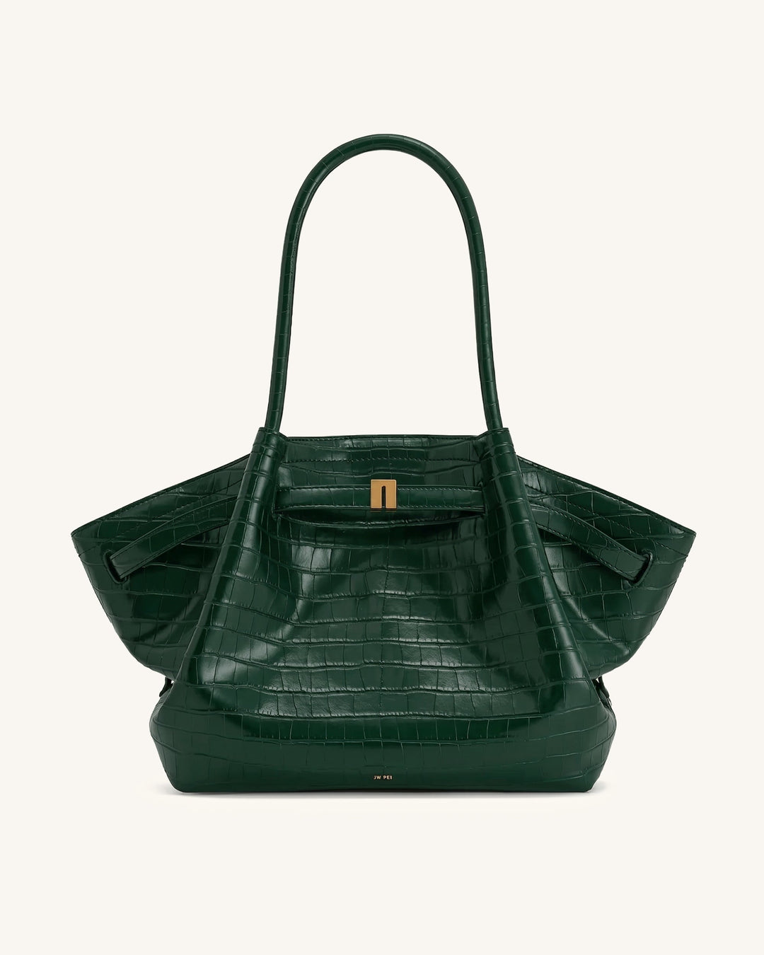 Hana | Green Croc Large Tote Bag