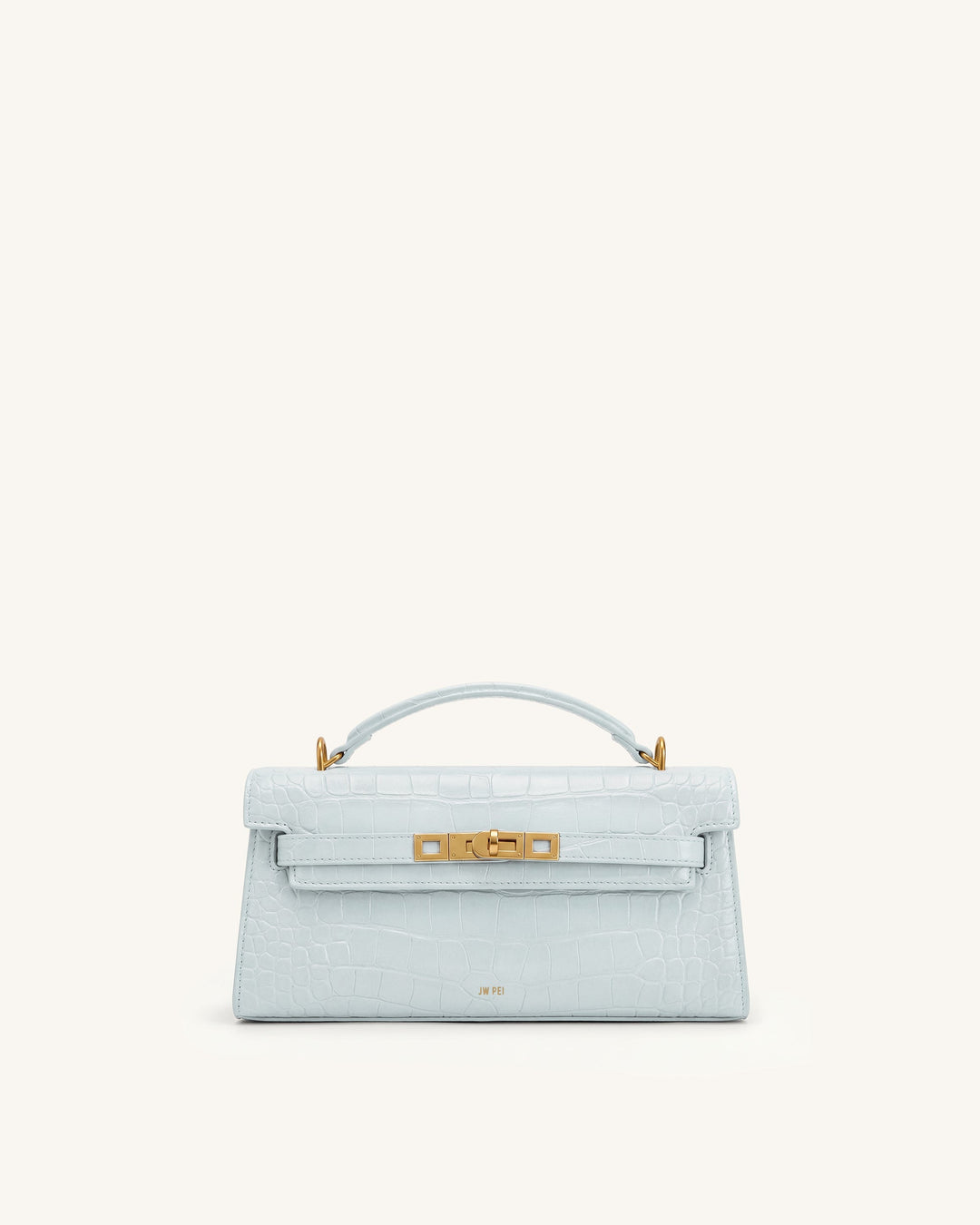 Noor | Blue Croc Top Handle Bag