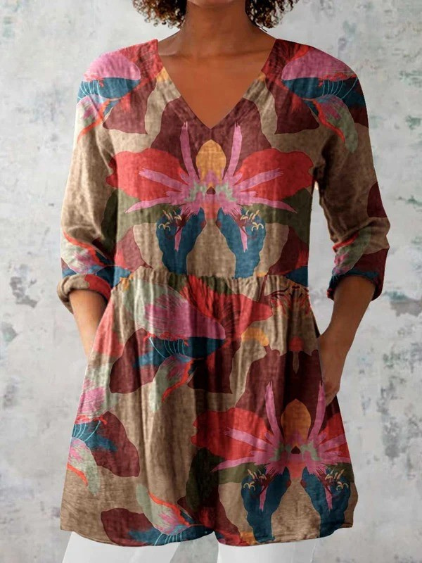 Harmony | Vintage Long V-Neck Shirt