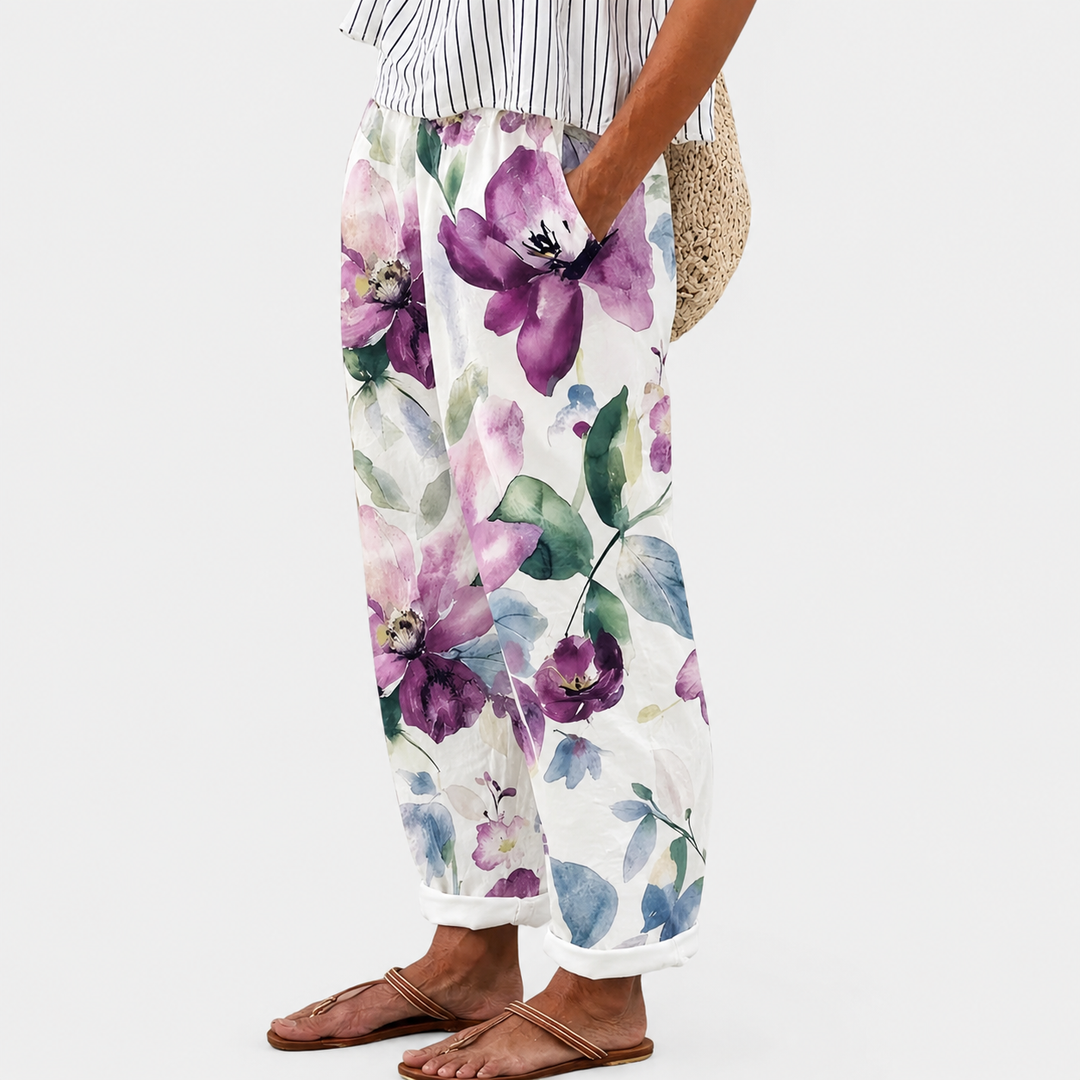 Comfort Lavender Floral Pants