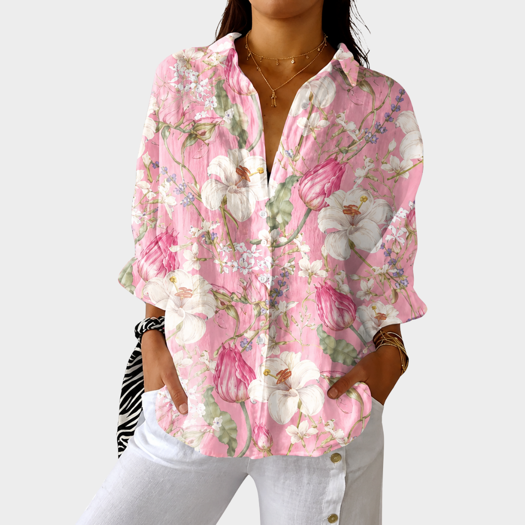 Cleo colourful print blouse — Jarah Melbourne