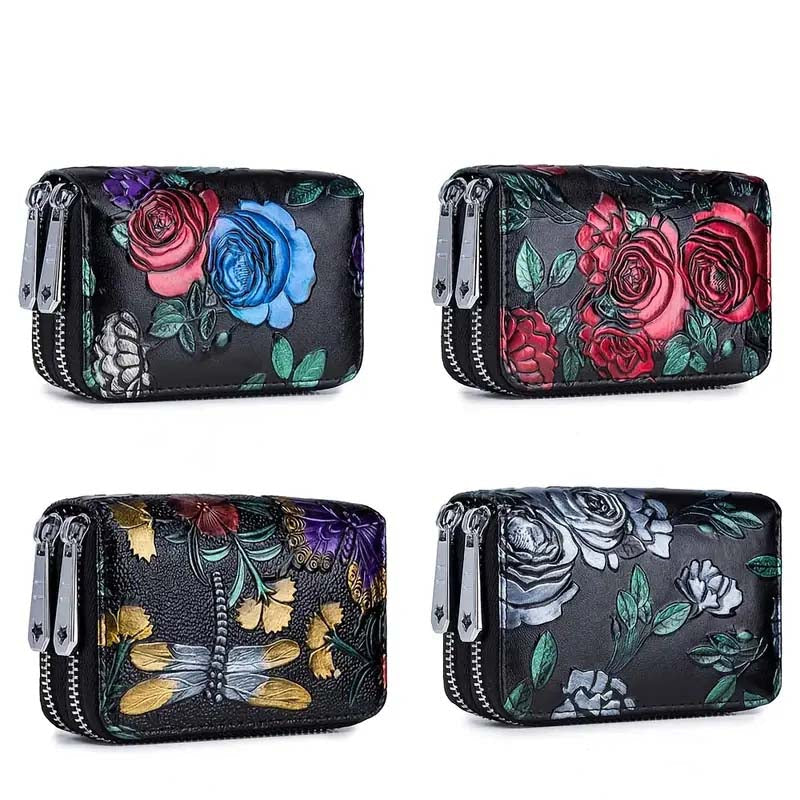 Rosie | Floral Leather Coin Purse — Jarah Melbourne