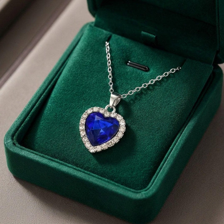 Autumn | Sapphire Heart Pendant Necklace