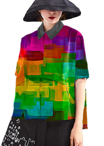 Black Dot Cotton Short Sleeve Shirt