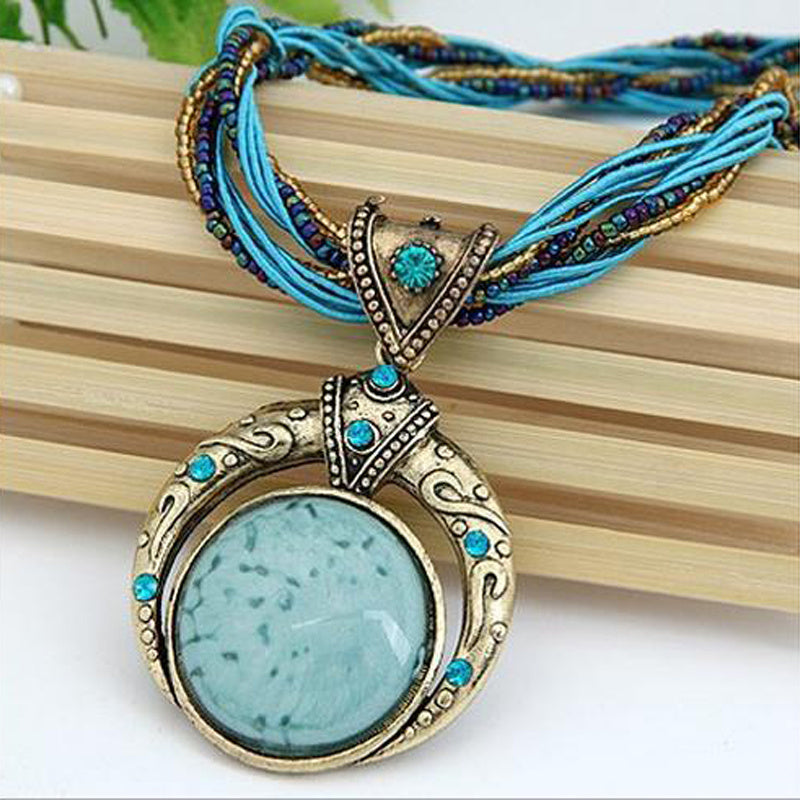 Olive | Boho Pendant Necklace