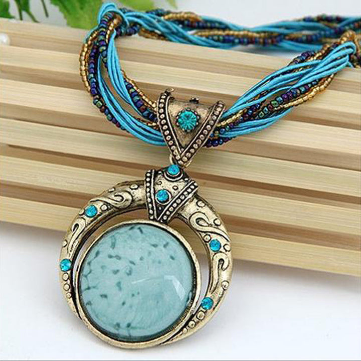 Olive | Boho Pendant Necklace