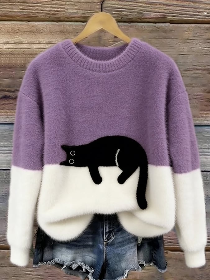 Luna – Cat Print Sweatshirt — Jarah Melbourne