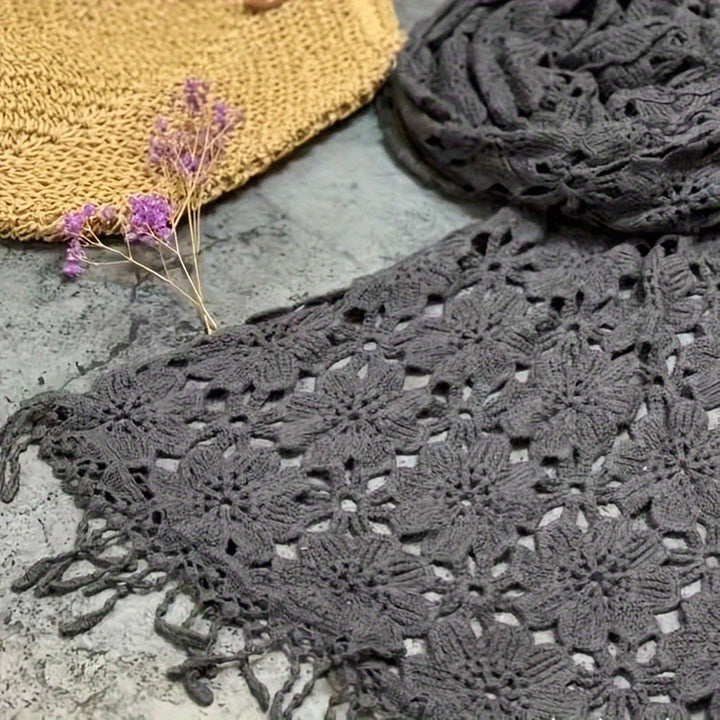 Indigo | Casual Floral Hollow Scarf