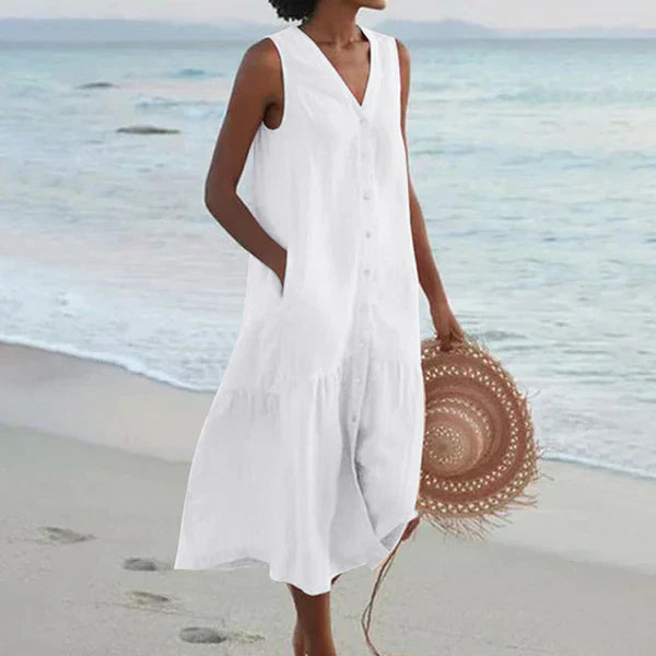 Naya | V-Neck Sleeveless Shirt Dress