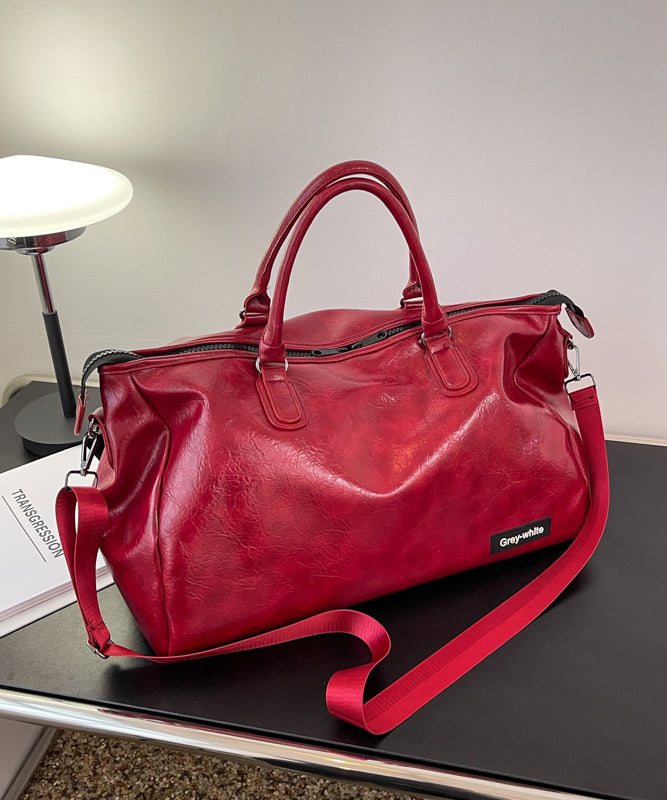 Green Large Capacity Faux Leather Tote
