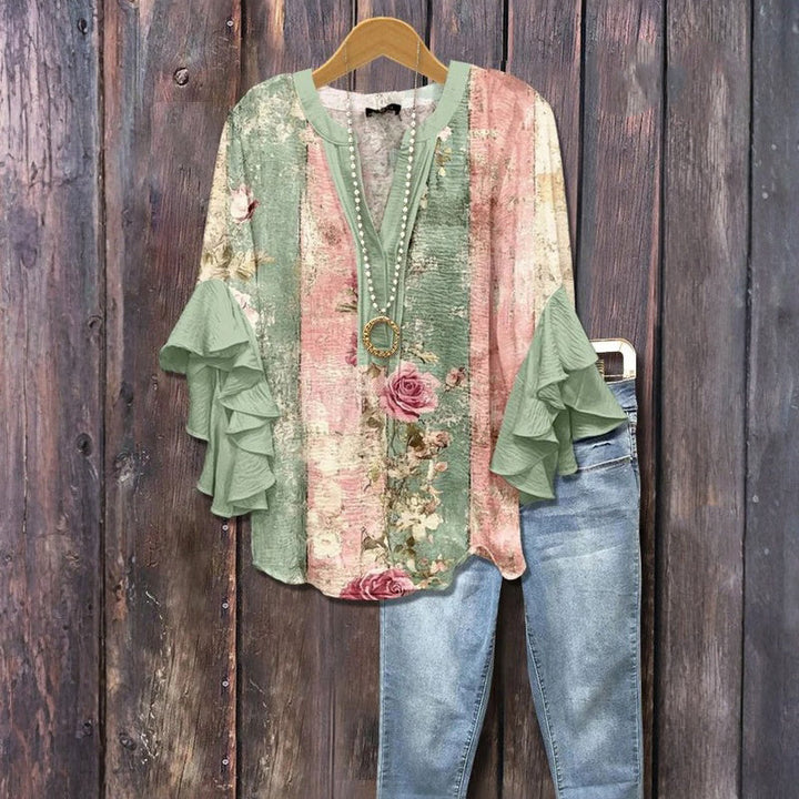 Clover | Vintage Floral Print Blouse