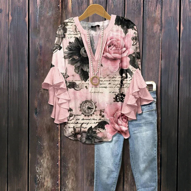 Winter | Vintage Blouse with Floral Print