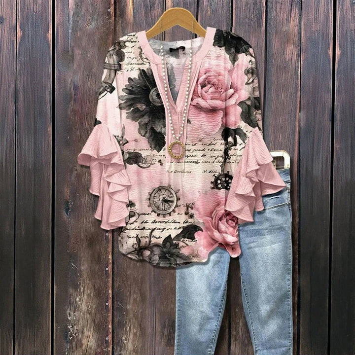 Autumn | Vintage Blouse with Floral Print