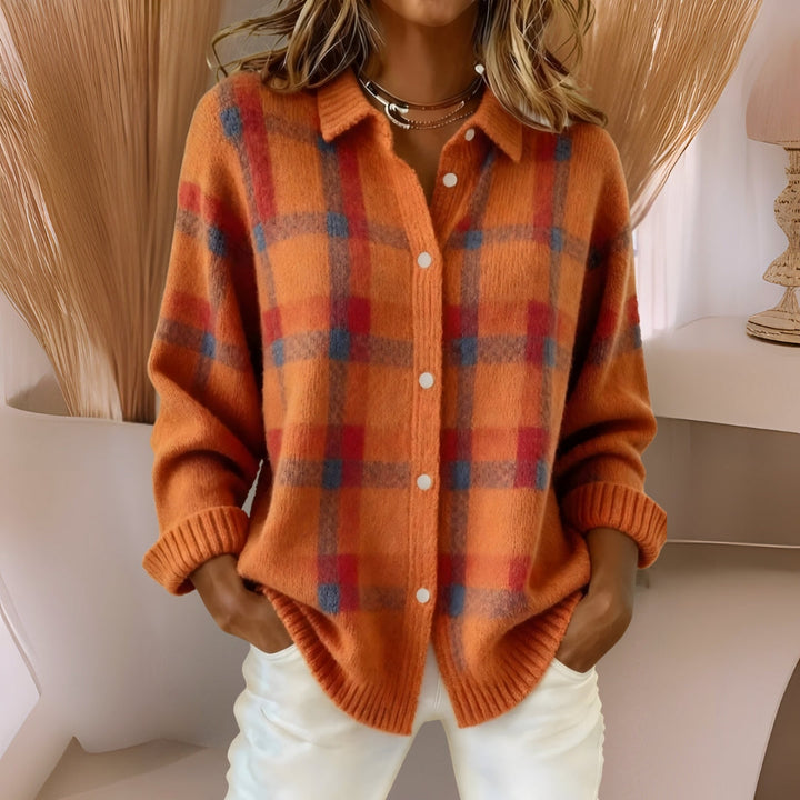 Anna – Soft Check Knit Cardigan — Jarah Melbourne