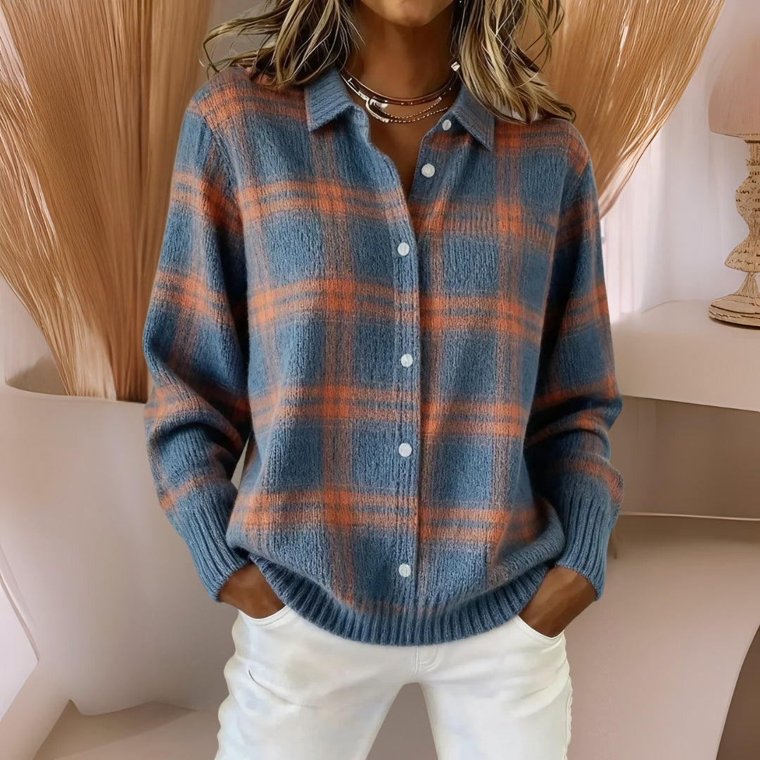 Anna – Soft Check Knit Cardigan — Jarah Melbourne