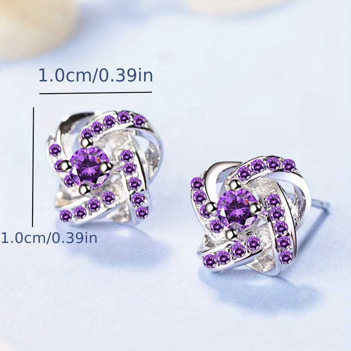 Indigo | Purple Clover Earrings