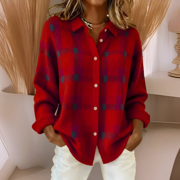 Anna – Soft Check Knit Cardigan — Jarah Melbourne