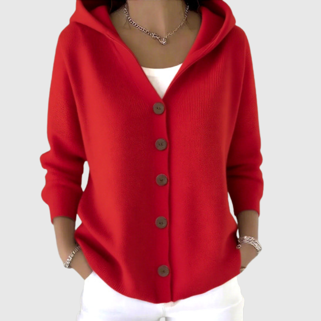 Comfortable Knit Hooded Cardigan