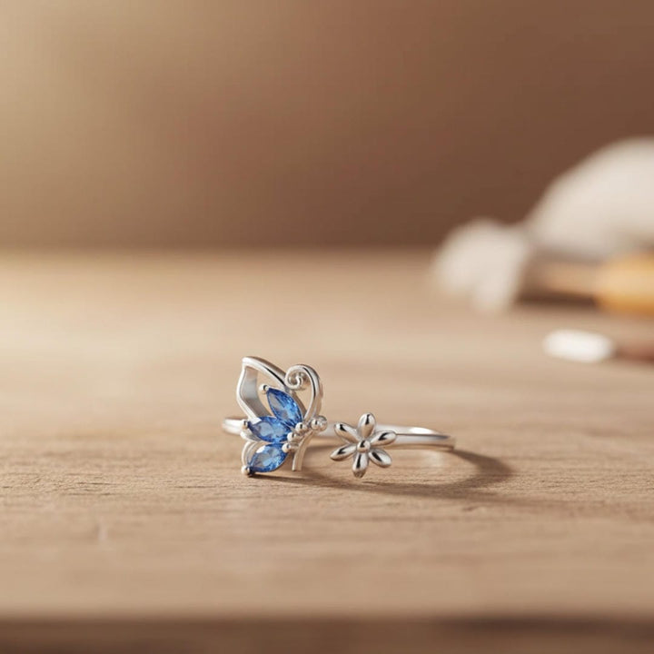 Sage | Sapphire Butterfly Ring