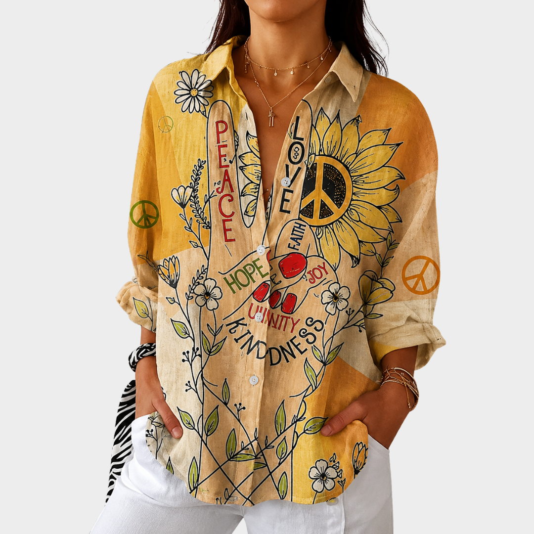 Seraphine colourful print blouse — Jarah Melbourne